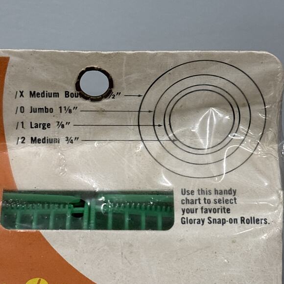 Gloray Snap On Rollers Vintage Unbreakable Plastic 18 Medium NOS - Picture 3 of 7